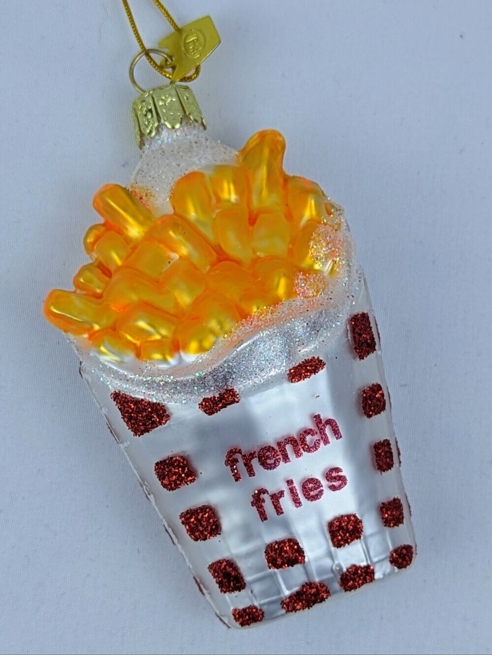 French Fries Cheese Fries Holiday Christmas Ornament Kurt Adler Glass Blown